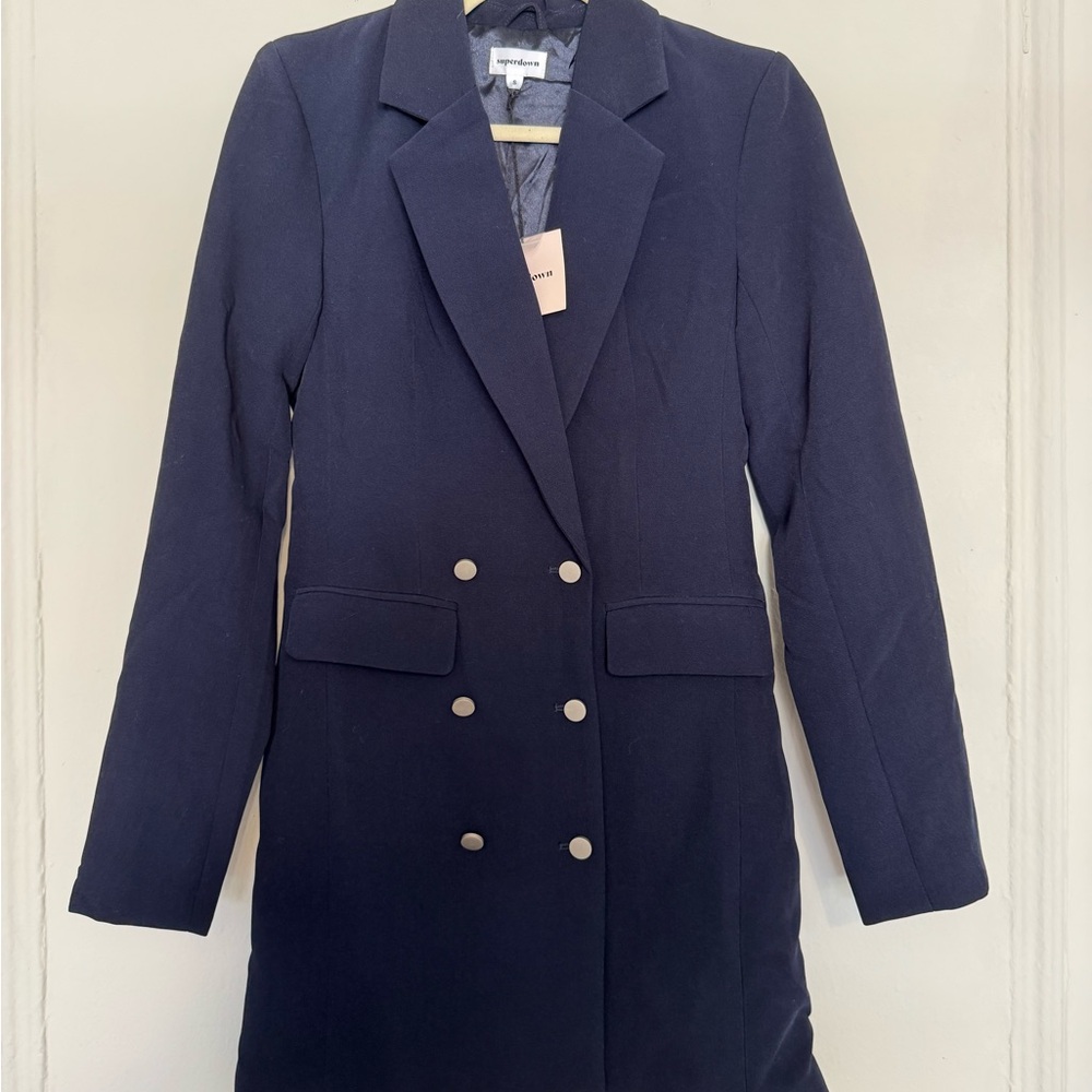 REVOLVE Midnight Double-Breasted Blazer Dress